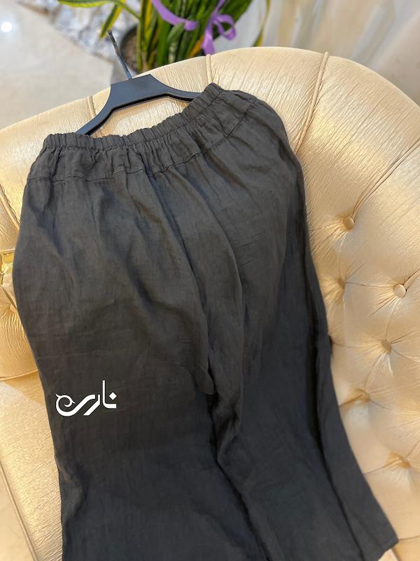 شلوار واید لینن ایتالیایی دو دکمه