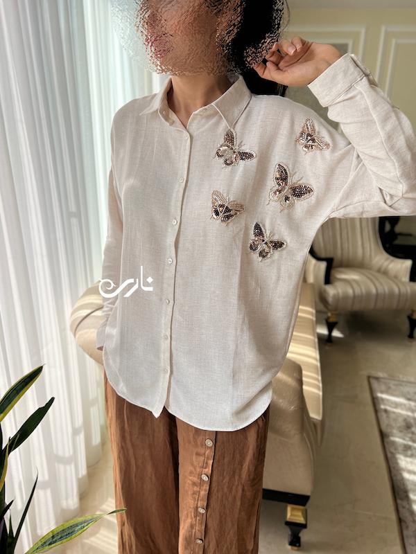 شومیز لینن پروانه