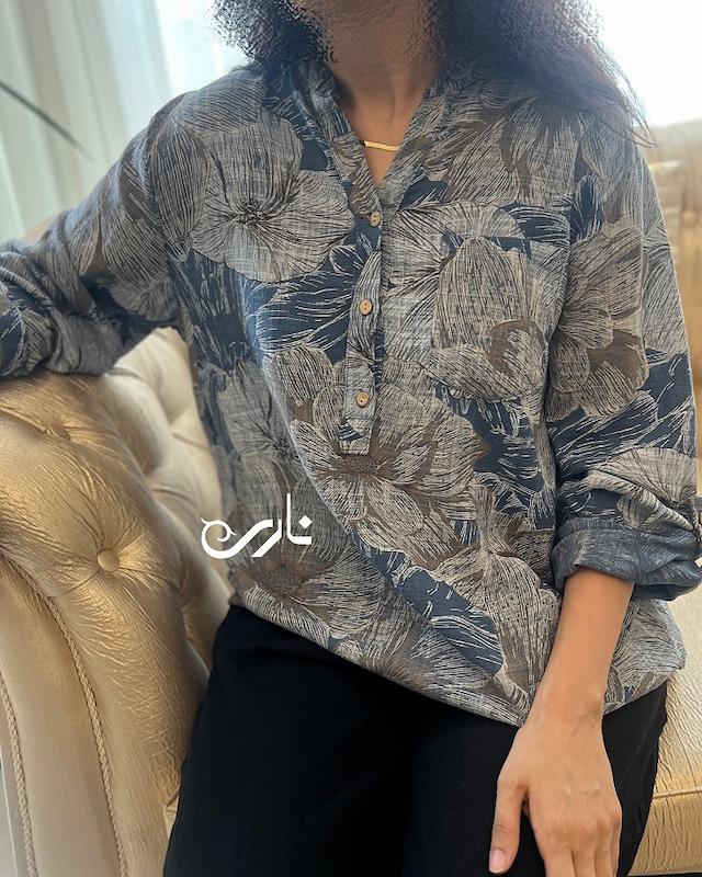 شومیز لینن ایتالیایی گل