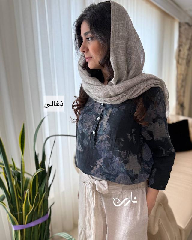 شومیز لینن ایتالیایی گلگلی 