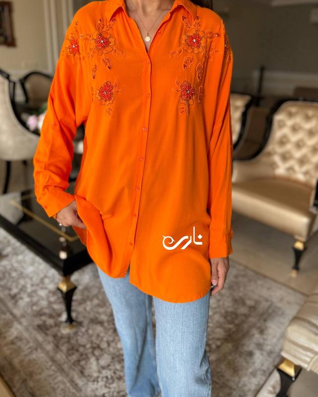 شومیز نارنجی سالون
