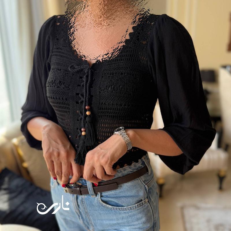 بلوز کراپ مشکی