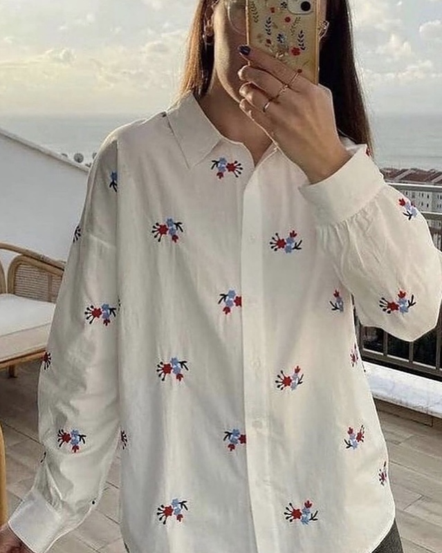 شومیز گلدوزی لینن