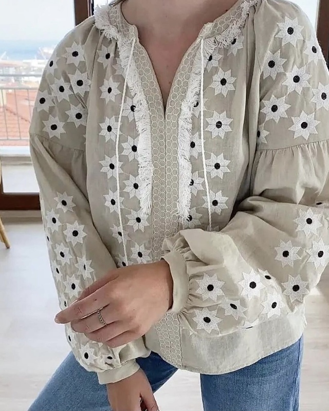 شومیز گلدوزی ترک رنگ سبز 