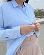 شومیز نگین دار آبی آسمانی