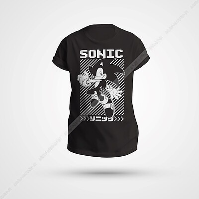 تیشرت طرح sonic رنگ مشکی