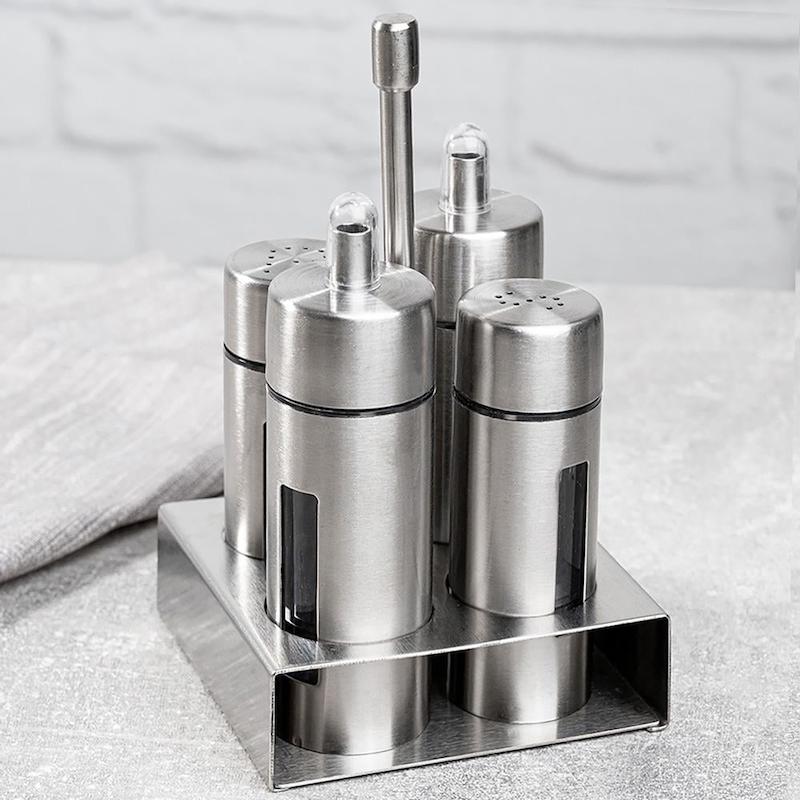 ست ۵ پارچه آبلیمو نمکدان استیل