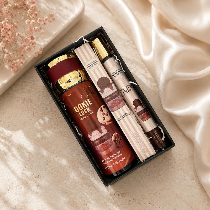 خرید باکس هدیه کوکی کریو کد 163 | بادی اسپلش 250 میل + عطر قلمی 35 میل