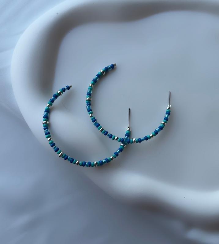 گوشواره منجوق فیروزه ای 
