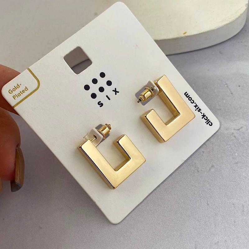 گوشواره اشکال هندسی آبکاری طلا