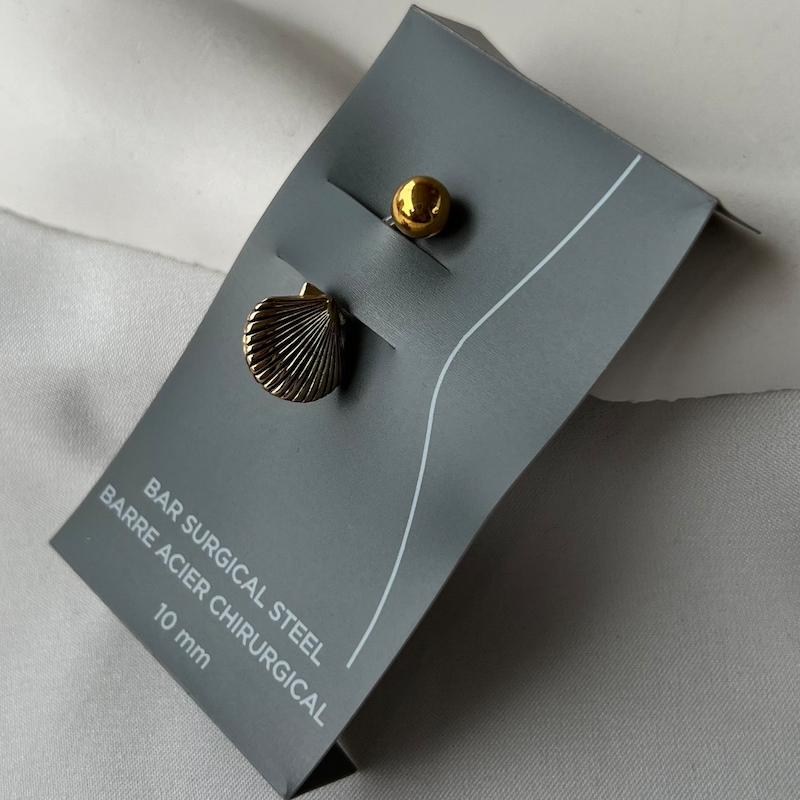 پیرسینگ ناف استیل صدف جنس تیتانیوم رنگ ثابت 10mm
