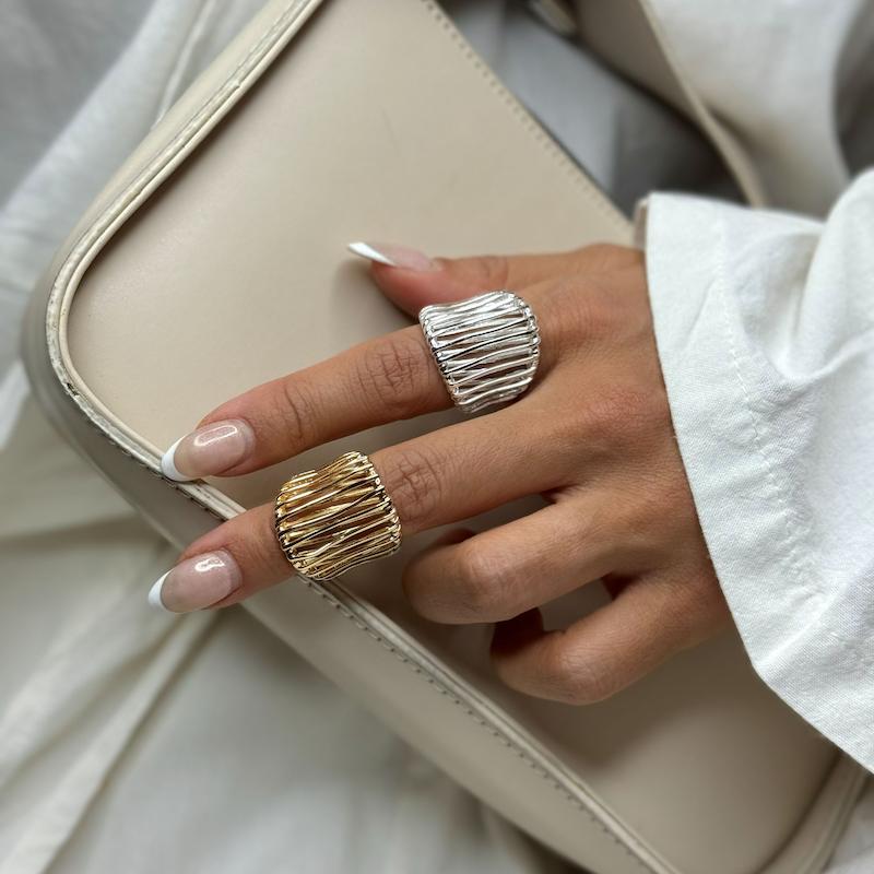 انگشتر طرح حصیری 