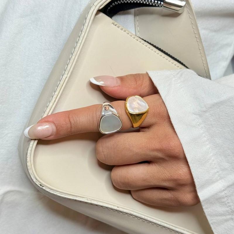 انگشتر صدفی صاف 