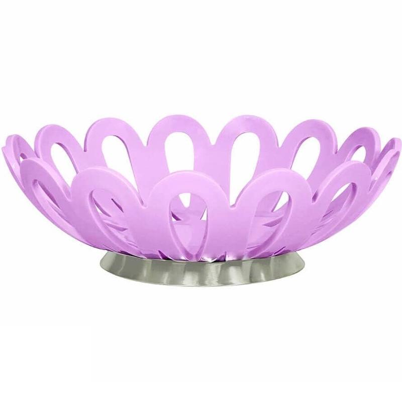 سبد میوه کوچک پایه استیل   (الوان) کد 13835 لیمون