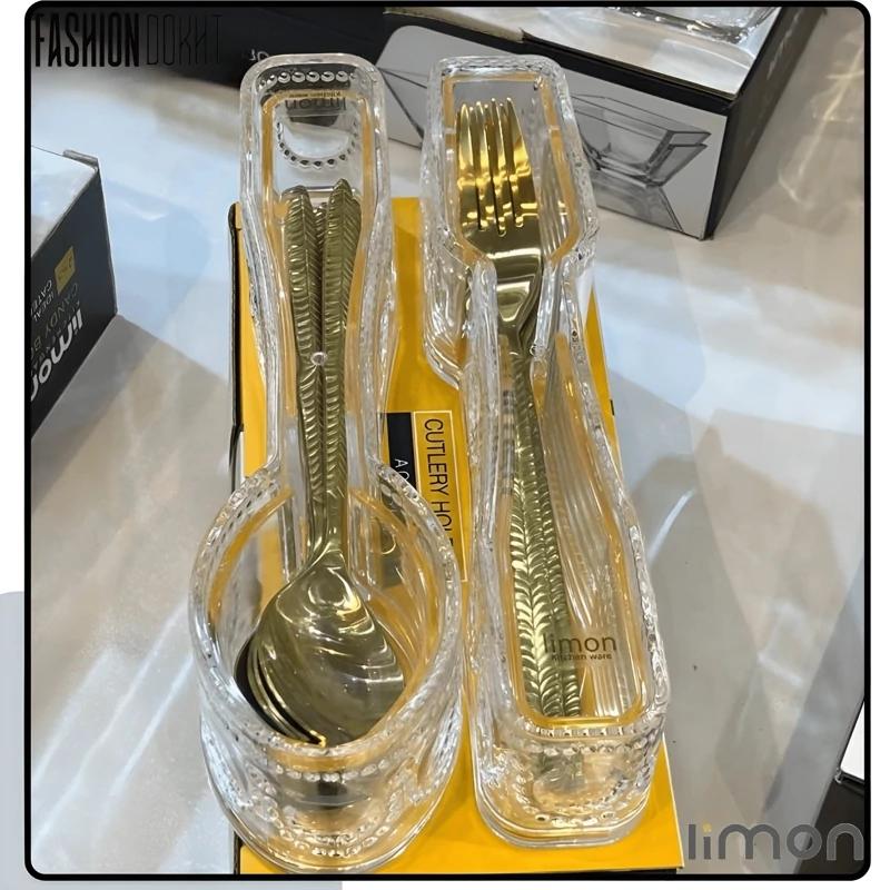 جا قاشق و چنگال اکرولیک دربدار کد 62600 لیمون