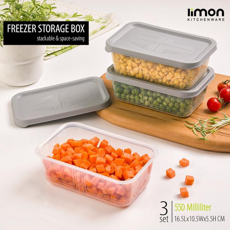 ظرف مستطیل 550 میلی لیتر بسته 3 عددی کد 2405