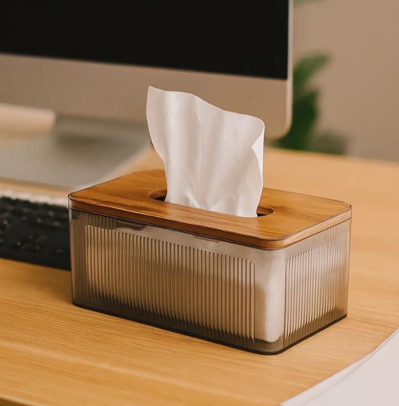 جا دستمال کاغذی چوب اکرولیک نشکن لیمون کد 237259