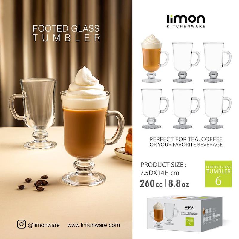 لیوان پایه دار شیشه ای لیمون کد 2446