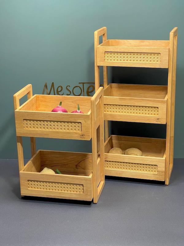 جای پیاز و سیب  زمینی چوبی طرح حصیری 