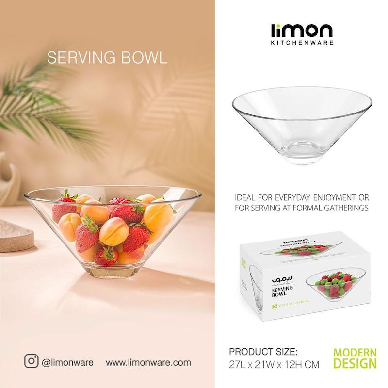 کاسه میوه خوری و  سرو شیشه ای لیمون مدل 2452