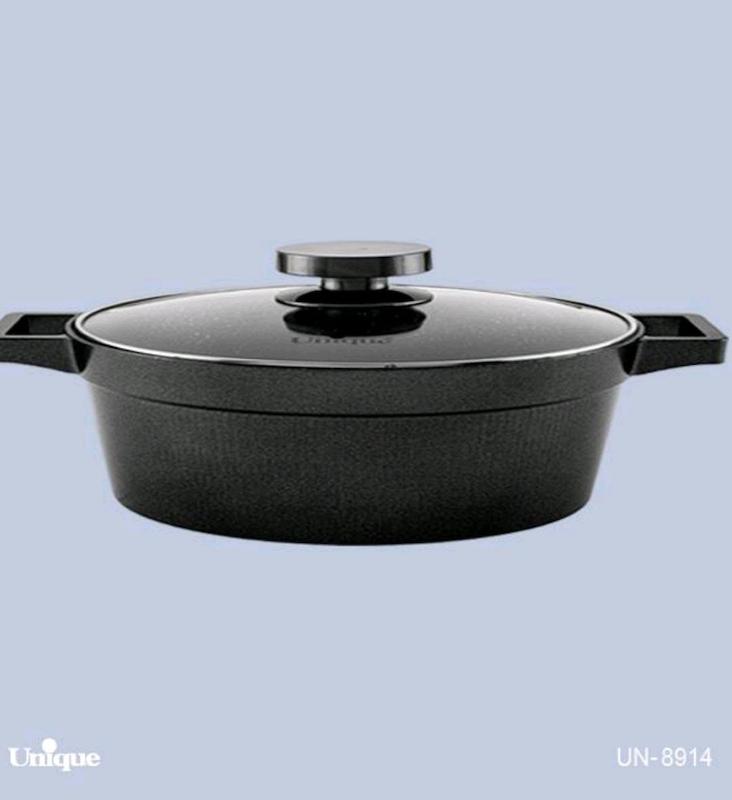 تابه دو دسته درب دار مدل دیاموند داخل گرانیت کد 8914 سایز 28