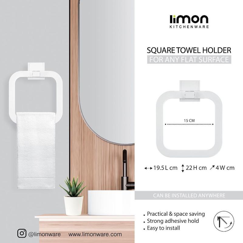 جا حوله آویز دیواری سفید ( 4 گوش) مدل 2453