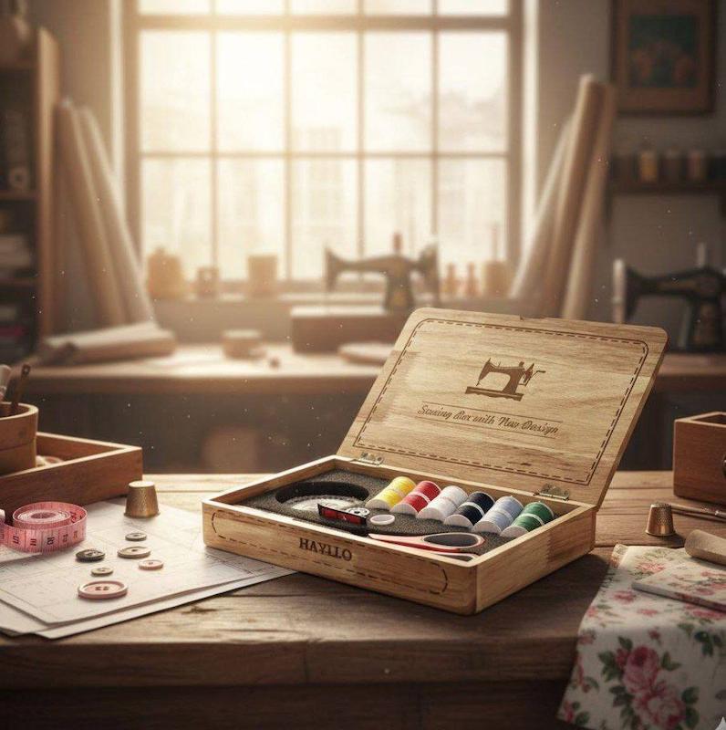 باکس خیاطی چوبی هایلو مدل الماس