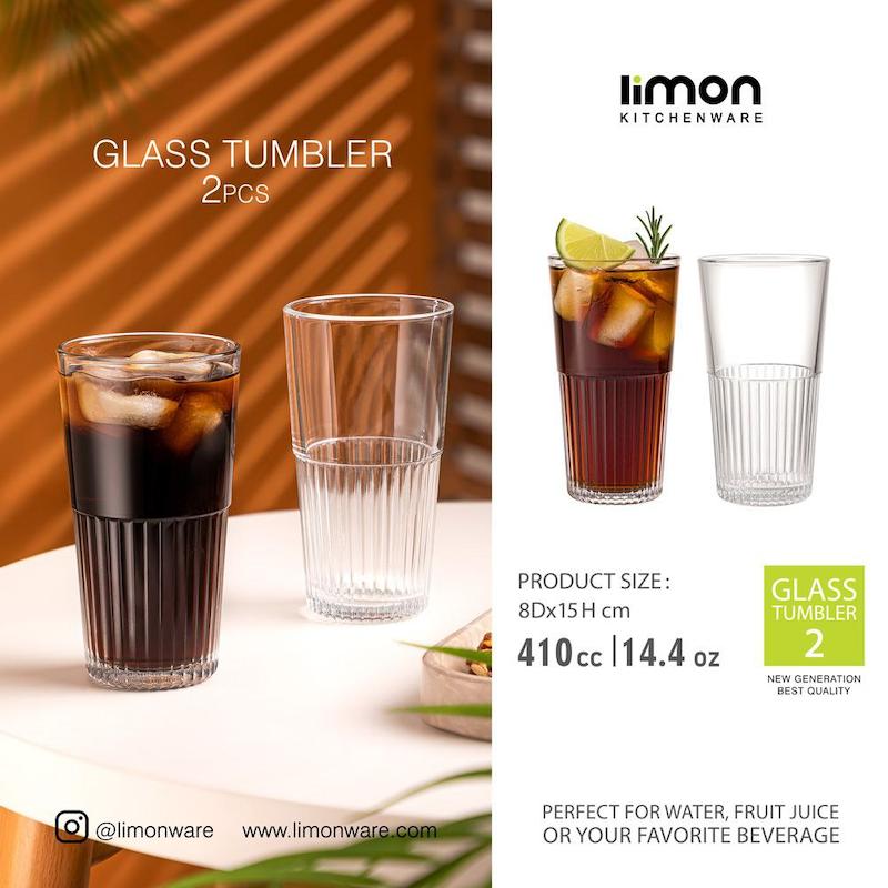 لیوان شیشه ای 410 سی سی لیمون کد 2482