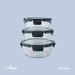 ظرف نگهدارنده غذا شیشه ای  یونیک درب شفاف 1404