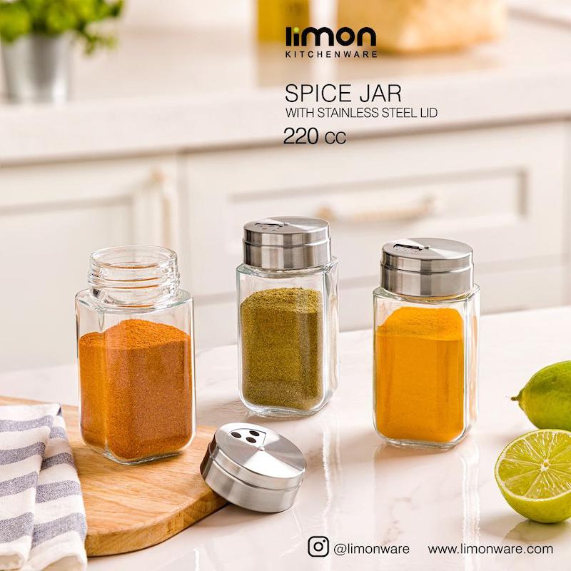 جا ادویه شیشه ای 220 سی سی لیمون مدل 2420 