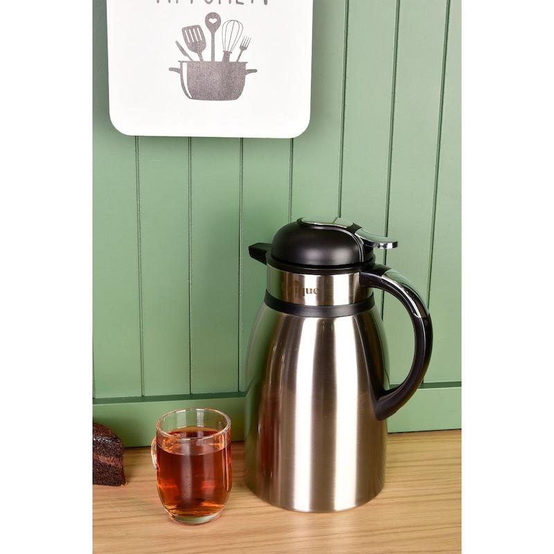 فلاسک استیل ۲ لیتر مدل گنبدی داخل استیل (وارداتی)کد 1852