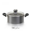قابلمه تک تین تفلون درب شیشه ای سایز 14