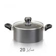 قابلمه تک تین تفلون درب شیشه ای سایز 20
