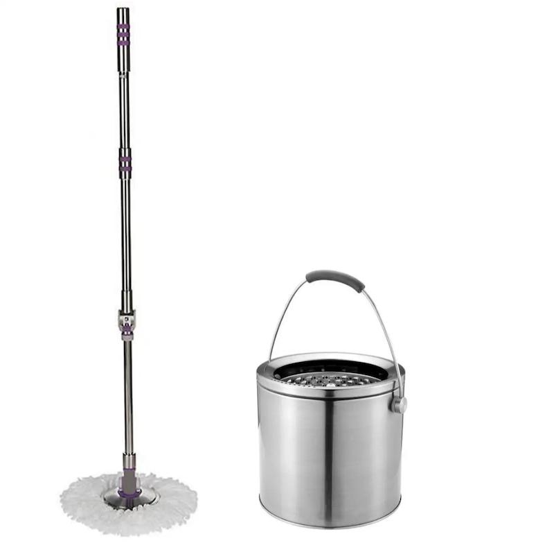 سطل و تی زمین شویی گرد استیل 3060 spring