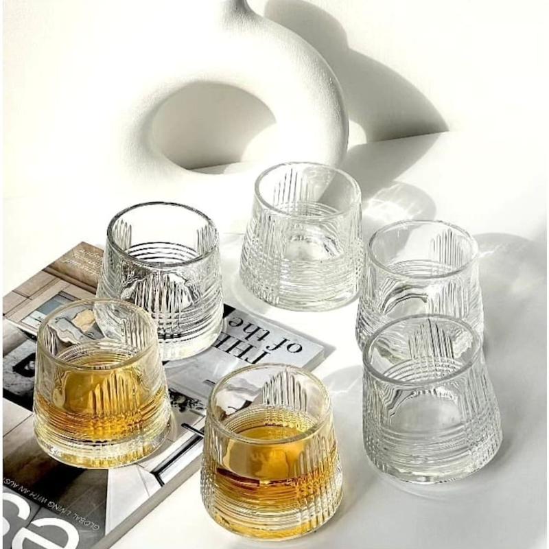 نیم لیوان چرخشی طرح نیزه و زنبوری برند DELI GLASS