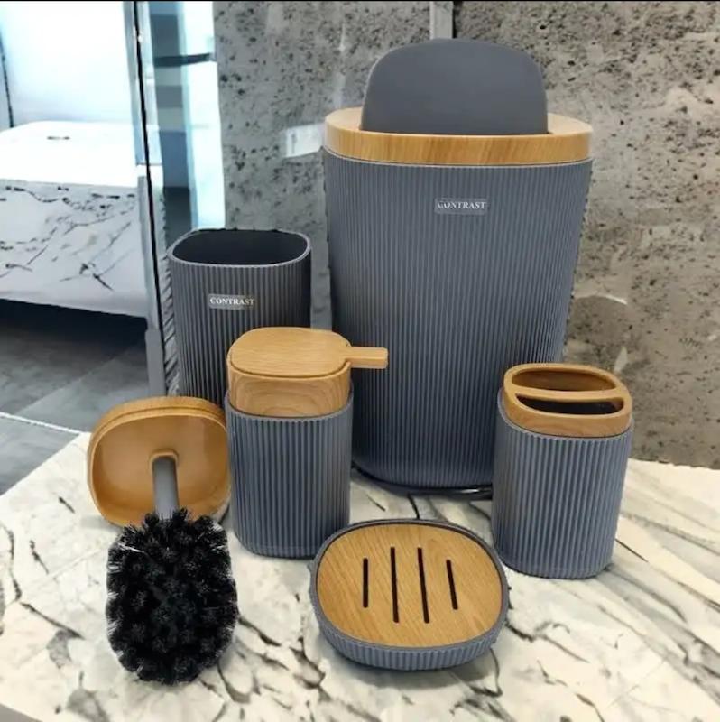 ست سرویس بهداشتی 6 پارچه کنتراست مدل روما 