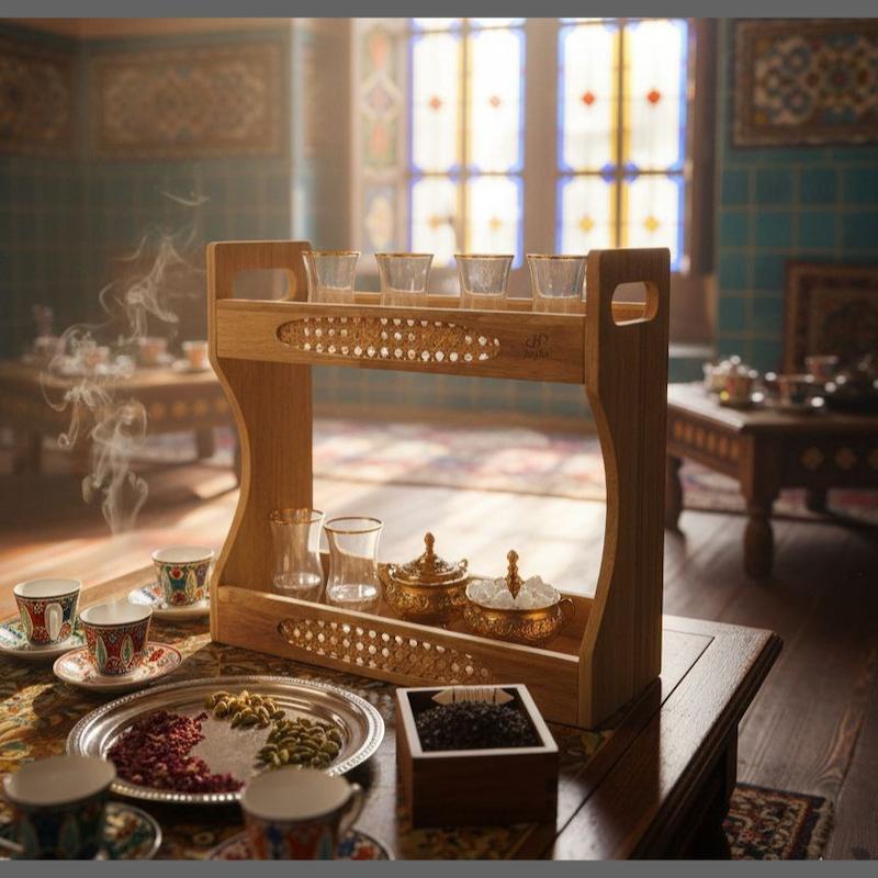 استند دو بانکه و ادویه  طبقه چوب برند هایلو 