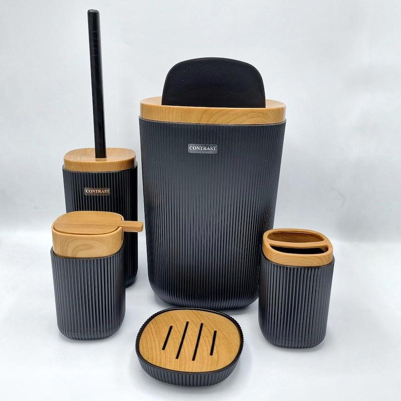 ست سرویس بهداشتی 5 پارچه کنتراست مدل روما 