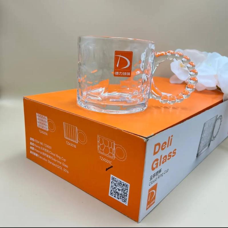 لیوان دسته مرواریدی مدل یخی Deli