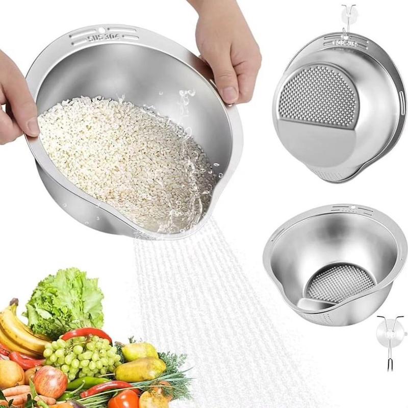 آبکش استیل کاسه ای دو کاره 