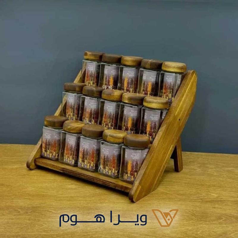  ست جا ادویه  با استند دو حالته چوبی لونا وود آکاسیا 