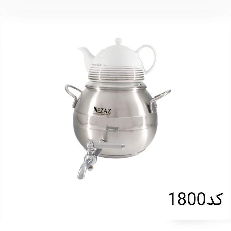 کتری قوری نزاز NEZAZ خمره ای 4.5 لیتری شیر دار کف چدن کد 1800