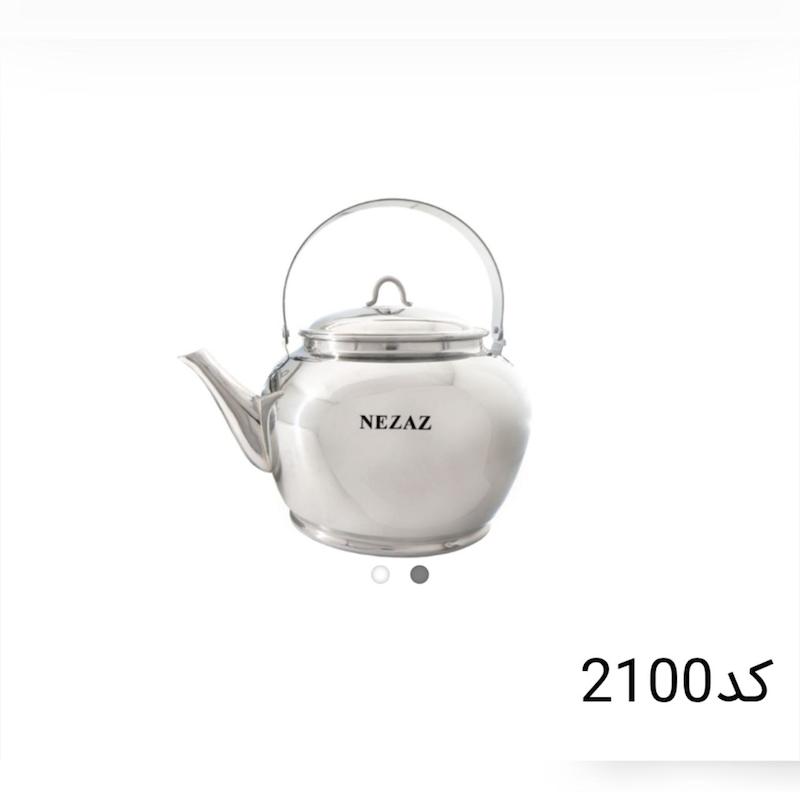 کتری تک نزاز NEZAZ لوله دار 4 لیتری استیل کف ساده کد 2100