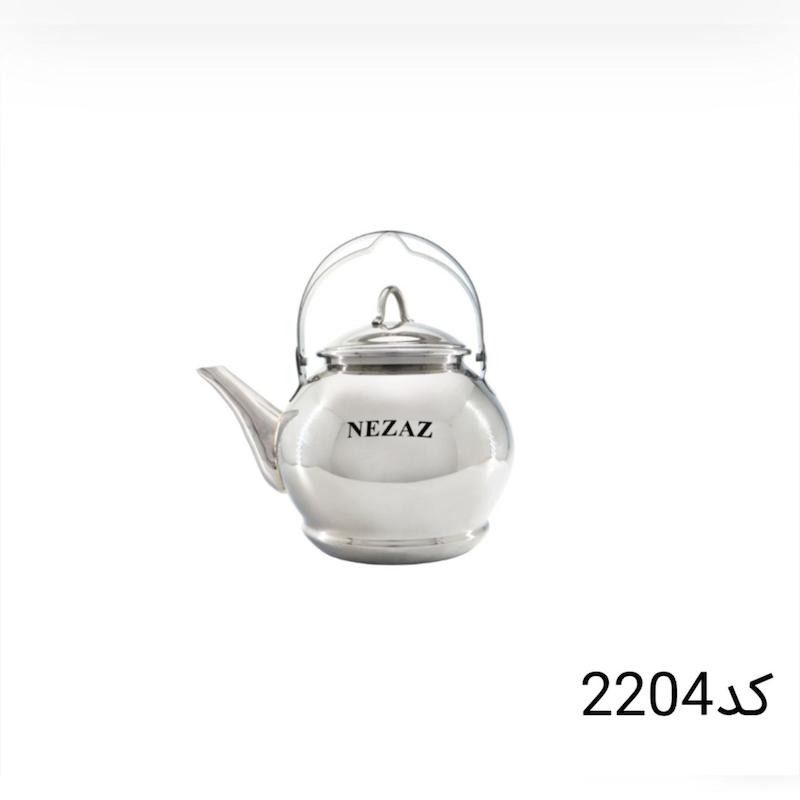 کتری تک نزاز NEZAZ لوله دار 2 لیتری استیل کف ساده کد 2204