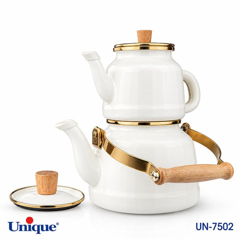 کتری و قوری لعابی یونیک 2/5 لیتر ترکیه کد UN-7502