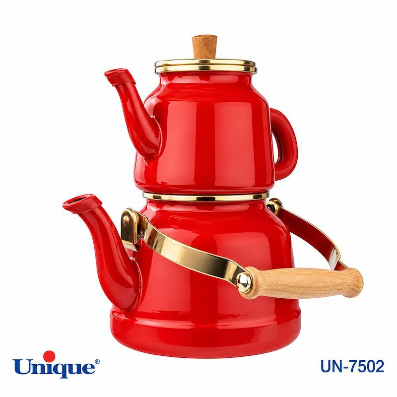 کتری و قوری لعابی یونیک 2/5 لیتر ترکیه کد UN-7502