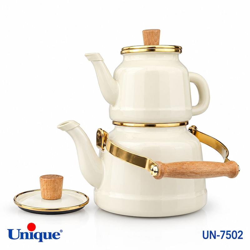 کتری و قوری لعابی یونیک 2/5 لیتر ترکیه کد UN-7502