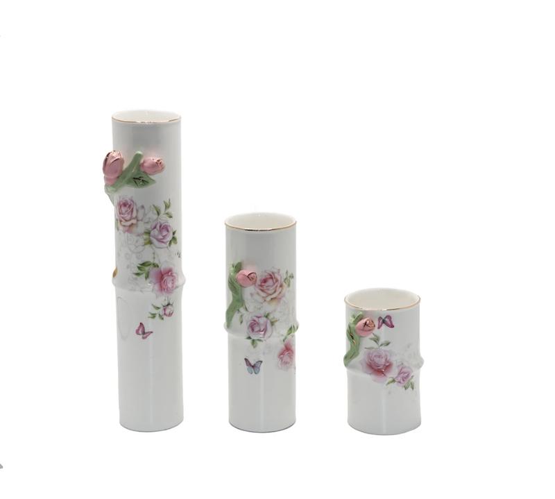 گلدان بی.وی.کی مدل lovely Rose کد 631501 مجموعه 3 عددی