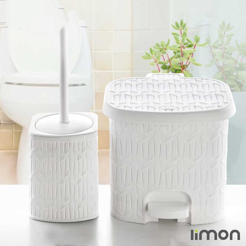 سطل و فرچه چهارگوش بامبو متوسط   (الوان) کد 161035 لیمون