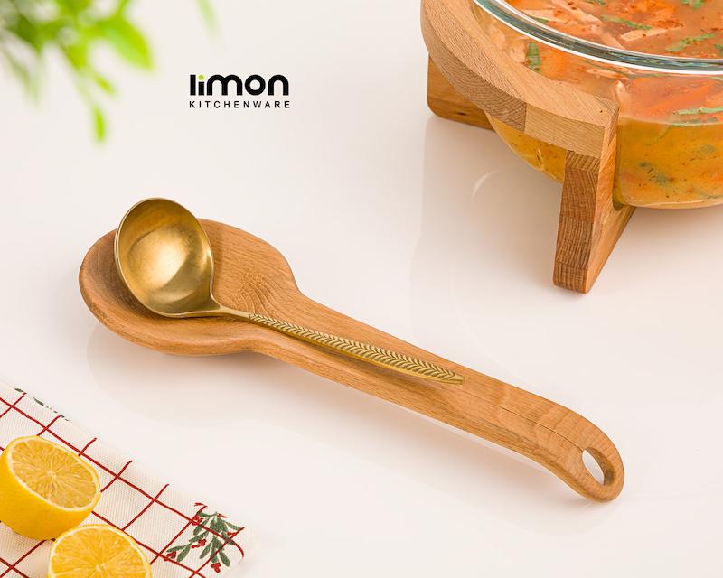 زير ملاقه اي چوبي کد 218059 لیمون